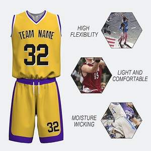 Ensembles d'uniformes de basket-ball légers et respirants, grande taille, couleur personnalisée, haute qualité, 100% polyester pour hommes adultes - Product Image 5