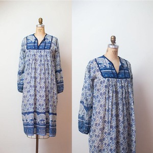 Robe longue sans manches en coton indien imprimé bloc à la main Robe décontractée bohème pour femmes fabriquée à partir de tissu en pur coton - Product Image 6