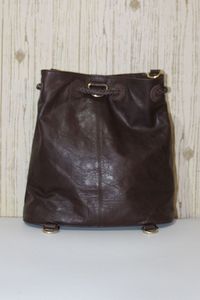 Sac à bandoulière en cuir avec cordon de serrage et appliques Sac à main en cuir marron Sac à bandoulière élégant de vente chaude Sac à bandoulière pour femmes - Product Image 3