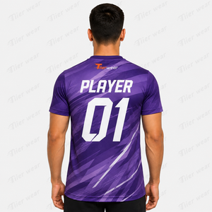 Maillot de football extérieur style col en V, écologique, séchage rapide, léger, en polyester, à manches courtes, uniforme d'équipe - Product Image 4