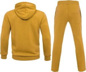 Conjunto Deportivo Personalizado Amarillo para Hombre, 2 Piezas, Informal, para Correr, con Sudadera con Capucha y Cremallera Completa y Pantalones Deportivos, para Invierno - Product Image 2