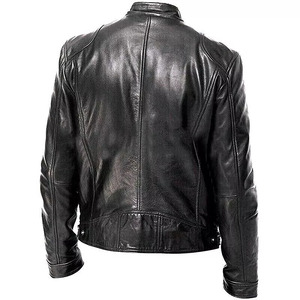Custom Made Racer Hommes Veste En Cuir Véritable Peau De Mouton Moto Biker Noir Haute Qualité Personnalisé Brodé Marque Vestes - Product Image 6