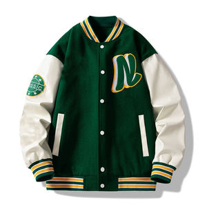 Nuevo producto personalizado Chenille bordado chaqueta de bombardero de manga de cuero Varsity hombres chaqueta de bombardero mujeres Haus Industries - Product Image 3