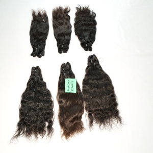 100% Remy Cuticle Aligned Virgin Black Double Weft Wavy Machine Double Weft Wavy Bundles Vietnamese Temple Human <b>Hair</b> Extensions - Product Image 4