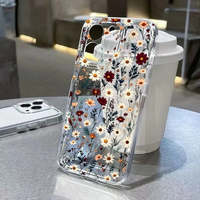 Casing Ponsel Seni Unik TPU+PC Anti Benturan Desain Bunga Pelindung Kamera Hiasan Cetakan A53 11Pro 11 Pro Max Z Flip