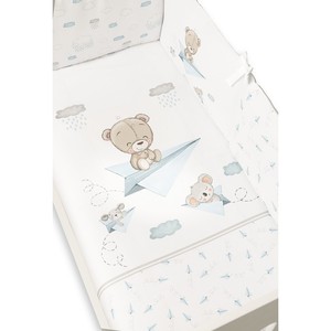 Juego de 2 Fundas de Edredón Modernas Azules de Papel Liso, 100% Algodón, Extraíbles, con Técnica de Tejido y Patrón de Dibujos Animados - Product Image 1
