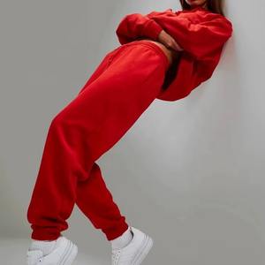 Blank <b>Lounge</b> Tracksuit with Oversized Boxy Hoodie and Jogger <b>Pants</b> Two Piece Set for <b>Women</b> Wholesale Plain Hoodies - Product Image 6