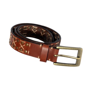 Cinturón de cuero de calidad superior con hebilla cuadrada Nueva moda Goth Hecho a mano Tachonado Remache Unisex Jeans Cinturón OEM Bienvenido - Product Image 1