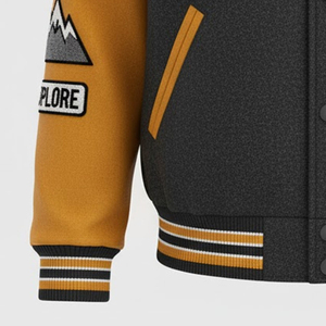 Chaqueta Varsity Vintage Personalizada para Hombre, de Invierno, con Mangas de Cuero, Bordado Chenille en la Parte Delantera, Estilo Urbano, Gran Venta - Product Image 5