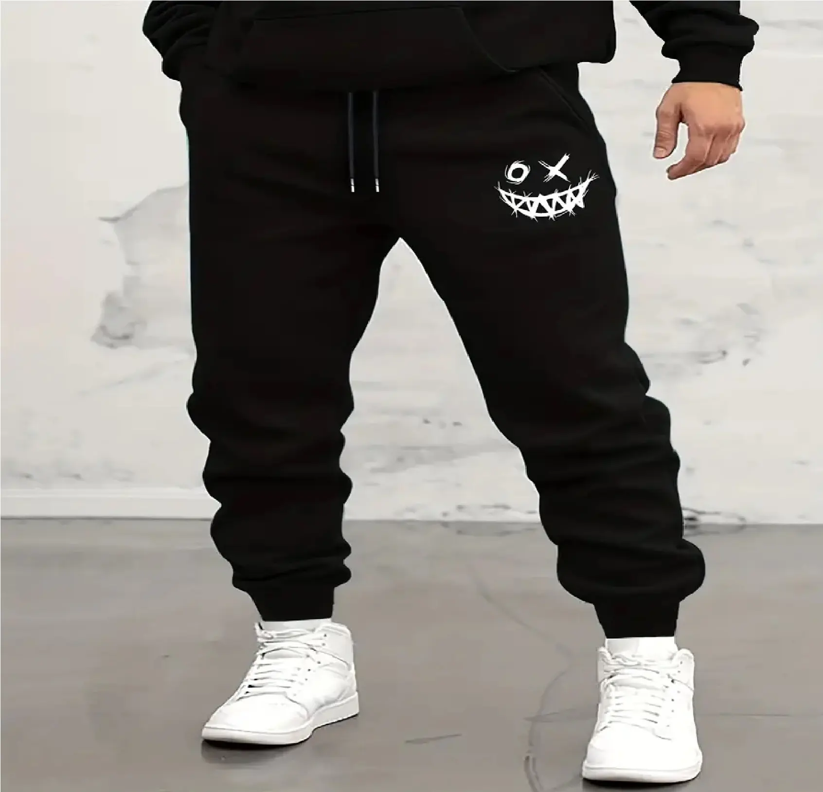 Calças e calças masculinas personalizadas com estampa de sorriso, pijama quente esportivo de melhor qualidade, moletom esportivo largado para streetwear, novidade em grande