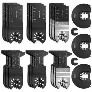 Oscillating Saw Blade Pack Multi Size 20 35 45 65 88mm Bi-Metal Titanium Carbide Edges for Efficient Cutting in Metal and Wood