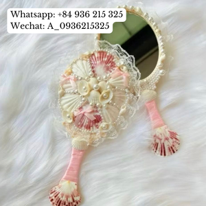 Elegante espejo de maquillaje portátil hecho a mano con técnica de concha marina pulida Concha natural de Viet Fargimex de Vietnam - Product Image 2