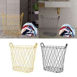 Panier à linge de rangement en métal noir doré pour vêtements sales pour hôtel et maison au meilleur prix - Product Image 1