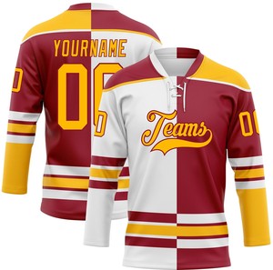 Maillot de hockey sur glace à lacets haute performance 100% polyester antibactérien et à séchage rapide Nom d'équipe personnalisé Adulte unisexe - Product Image 3