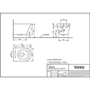 WC suspendu sans bride TOTO MH blanc avec chasse d'eau Tornado à débit profond - Articles de salle de bain et sanitaires - Product Image 4