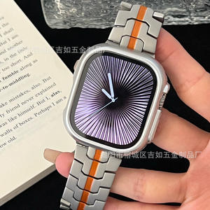 สายนาฬิกาสเตนเลสสตีลสำหรับ iwatch9แอปเปิ้ล/10ultra2สายนาฬิกาโลหะผสมไททาเนียมแบบบูรณาการ - Product Image 2