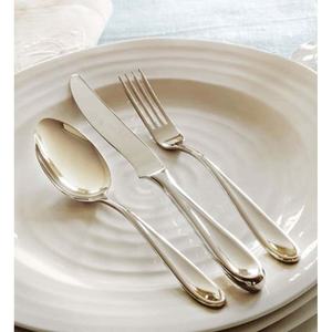 Ensemble de couteaux et fourchettes de luxe en acier inoxydable, nickel argenté, poignée ronde et longue boucle, design argenté - Product Image 4