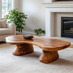 Table basse en bois décorative pour un salon élégant, offrant une surface fonctionnelle et un intérieur esthétique. - Product Image 6