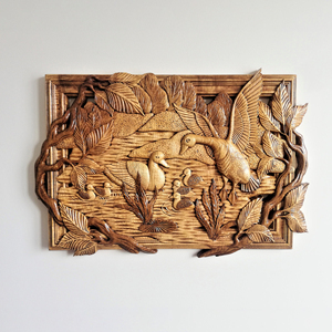 Blanco madera talla pared arte de madera tallada clásico estilo tradicional asiático montado en la pared arte paneles - Product Image 1