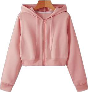 Sweats à capuche pour femmes avec fermeture éclair Crop top Sweat à capuche en tissu de haute qualité en différentes conceptions et couleurs - Product Image 3