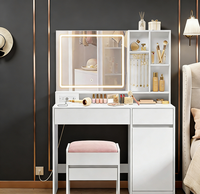 Table de toilette multifonctionnelle peu encombrante, coiffeuse portable avec tiroirs de rangement, bureau de maquillage pour chambre à louer