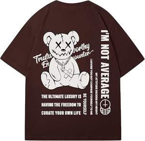 Camiseta extragrande de peso pesado personalizada para hombre, diseño de patrón de letras con serigrafía de algodón pesado 100% - Product Image 6