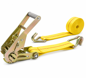 Correa de Amarre de Poliéster Amarillo de 50 mm con Trinquete, Capacidad de Carga de 5000 kg, Doble Gancho en J, Certificación CE, Provina RS3000, Duradera y de Alta Fiabilidad - Product Image 3