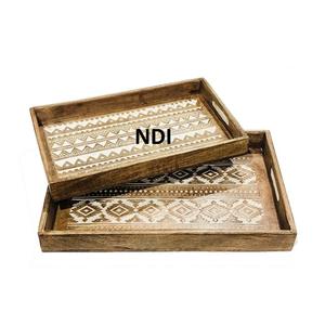 Conjunto de 2 Diseño Atractivo Bodas Y Otras Fiestas Comida Bandeja De Servicio De Metal Servidor De Cena Artículos De Catering - Product Image 4