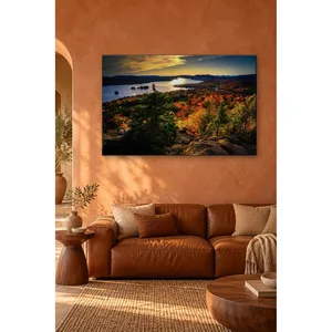 Impression sur toile du lac Fida et de la forêt d'automne au coucher du soleil - Product Image 4