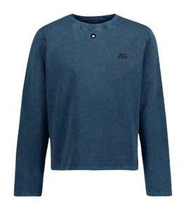 Sudadera con Capucha Azul Marino Estilo Acid Wash de Manga Larga con Diseño de Logotipo Personalizado, Ropa Casual de Moda para Hombre - Product Image 1