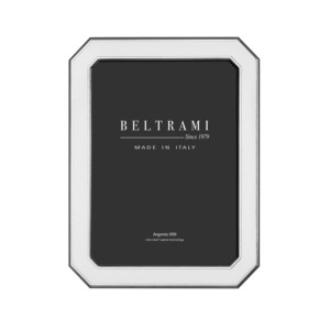 Beltrami Silver Plated Photo <b>Frame</b> with Embossing <b>Printing</b> Durable Rectangle Wood Backing Made in Italy Argento 999 - Product Image 1