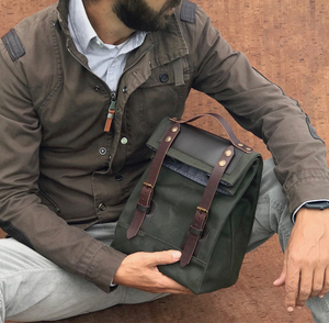 Sac à lunch en toile cirée fait à la main Boîte à lunch en tissu imperméable et réutilisable LCLB-0009B de luxe - Product Image 4