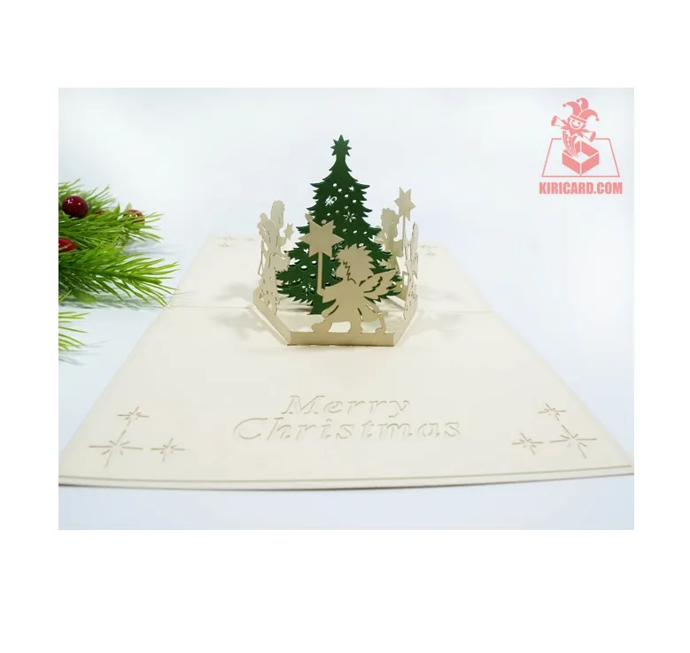 ベトナムサプライヤーからのクリスマスの日の卸売のためのクリスマスの天使ポップアップカードの使用トップセラーの手工芸品