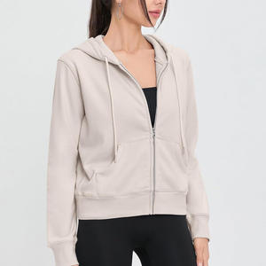 Sudadera con capucha personalizada para mujer con cremallera, ajuste OEM, tela de mezcla de algodón, Impresión de logotipo y Etiqueta Privada, ropa de calle - Product Image 3