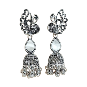 2024 mode Bollywood traditionnel indien fête de mariage porter des bijoux pour les femmes oxydé glands Jhumka Jhumki boucles d'oreilles pour les femmes - Product Image 1