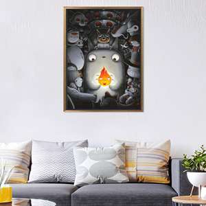 Modern Printed Canvas Artwork: Elegant Living Room Wall Decor,Gold <b>Framed</b> - Product Image 1