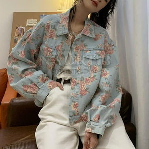 Veste en jean imprimée pour femme à séchage rapide en gros pour la vente en ligne, veste en jean imprimée imperméable pour femme en gros pour la vente en ligne - Product Image 6