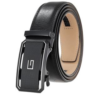 Ceinture en cuir véritable ceinture de robe décontractée avec boucle en alliage unique classique hommes confort ceintures en cuir véritable - Product Image 1