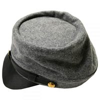 Gorra Kepi Gris de Infantería Confederada Civil - Bordado a Mano, Impresión Digital, Servicio Personalizado, Cuatro Estaciones, Unisex para Adultos