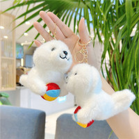 Hot Sea Dog Porte-clés En Peluche Animal Jouets Lion De Mer Porte-clés Kawaii Sac Charmes Peluche Peluche Sealife Seal Poupée Jouets En Peluche