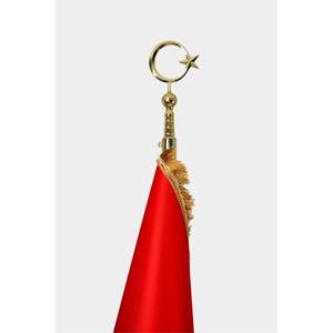 Golden Office Desk Flag with Fringes and Custom Logo Promotional Flags & <b>Banners</b> - Product Image 2