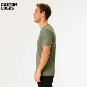 T-shirt à col rond pour homme, manches courtes, ample, logo personnalisé, vente en gros, haute qualité - Product Image 3