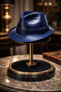 Chapeau en cuir d'alligator véritable, chapeau de cowboy de luxe, chapeau western en cuir exotique, chapeau de cowboy en alligator fait main - Product Image 5