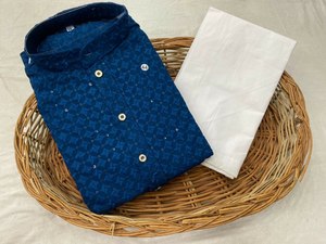 Stock en estilo cachemir hermoso color brillante M a 3XL tamaño diseño tradicional tela suave Kurta y conjunto de fondo a precio asequible - Product Image 5