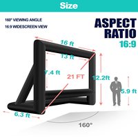 Écran de cinéma gonflable commercial personnalisé pour l'extérieur, écran de projecteur de cinéma gonflable pour l'extérieur, écran gonflable pour souffleur