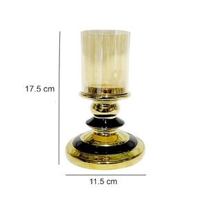 เชิงเทียนโลหะพร้อมเชิงเทียนแก้วดีไซน์ใหม่สำหรับตกแต่งบ้านสุดหรู - Product Image 4