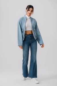 Chaqueta vaquera de gran tamaño para mujer, chaqueta vaquera informal con botones, prendas de vestir holgadas para mujer, abrigo, ropa de calle de moda - Product Image 2