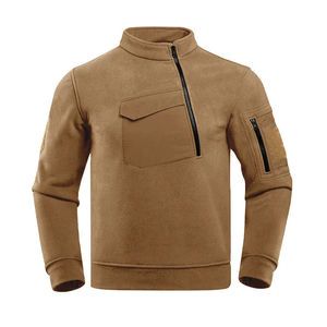 Sudadera con capucha de lana táctica de invierno para hombre, sudadera informal gruesa cálida a prueba de viento con diseño bordado para uso en exteriores - Product Image 4