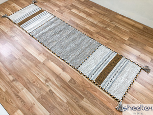 Modern Traditional Design Striped Ethnic Cotton <b>Runner</b> Rug Handcrafted and Handwoven <b>for</b> Home Use <b>Washable</b> - Product Image 5