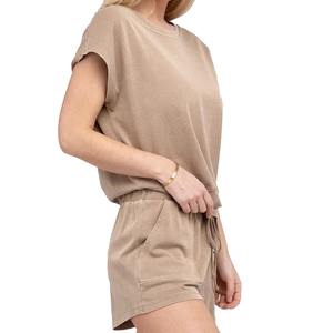 Femmes Lady Girls 2 Piece Set Shirt Shorts Suits Cotton Striped Fashion Printed Elegant Long Sleeve Button Lapel Casual Suits set - Product Image 4